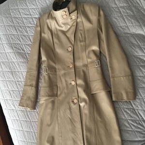women's beige-gold leather trench coat size S